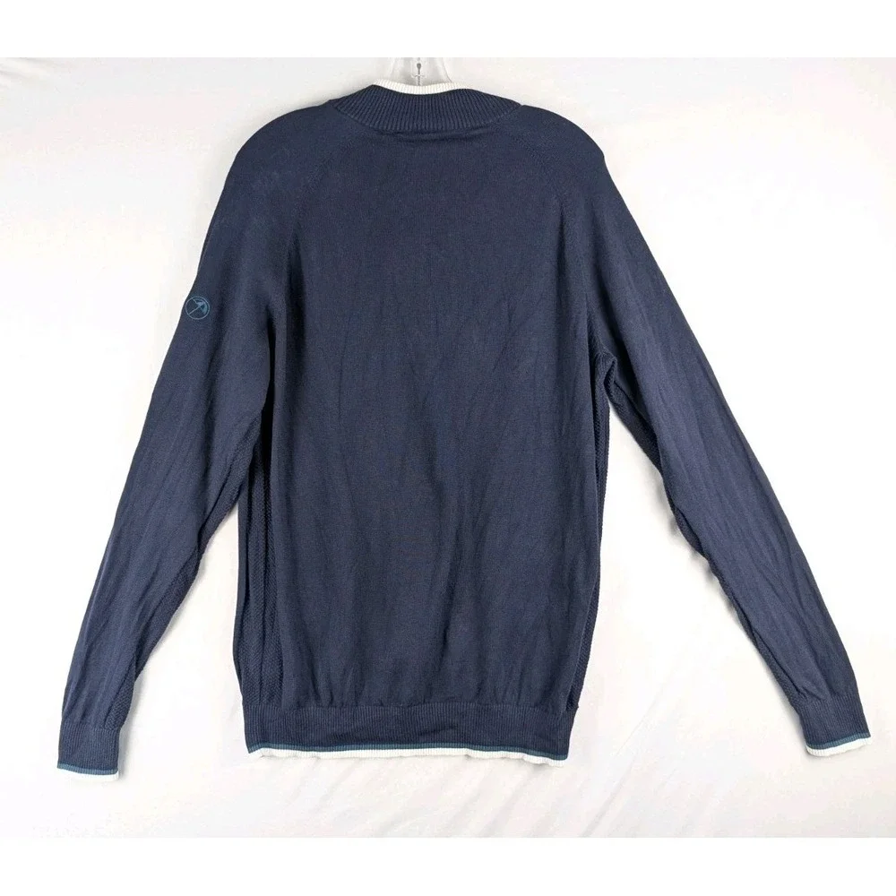 PUMA Arnold Palmer AP Knit 1/4 Zip Large Navy Blue Golf Sweater Pullover
